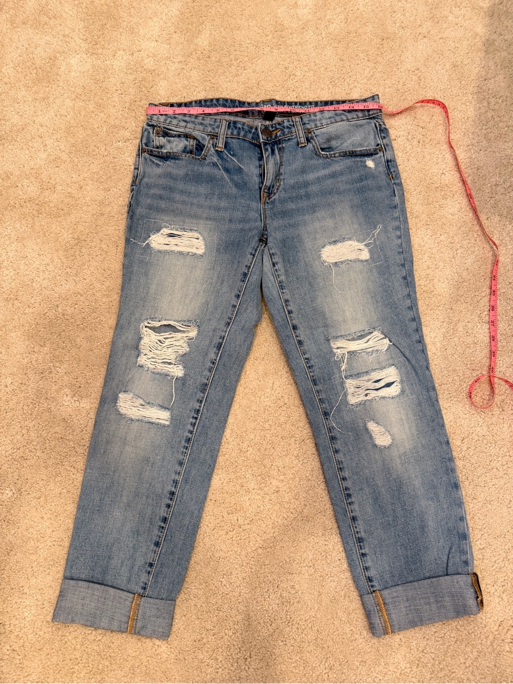 GAP Light Blue Distressed Boyfriend Jeans